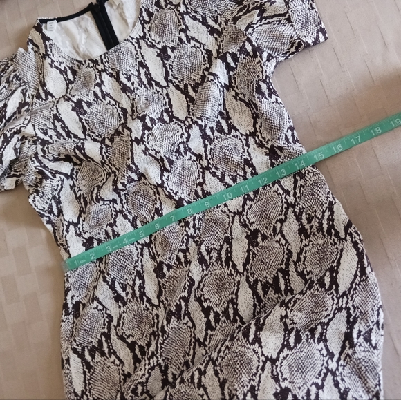 A.L.C. Brinley Snakeskin Puff Short Sleeves Mini Dress - Picture 10 of 16